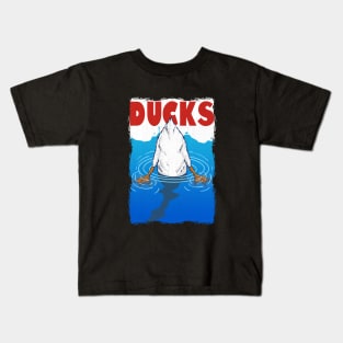 Retro 90s Movies Duck Butt Pun Meme Men Women Funny Duck Kids T-Shirt